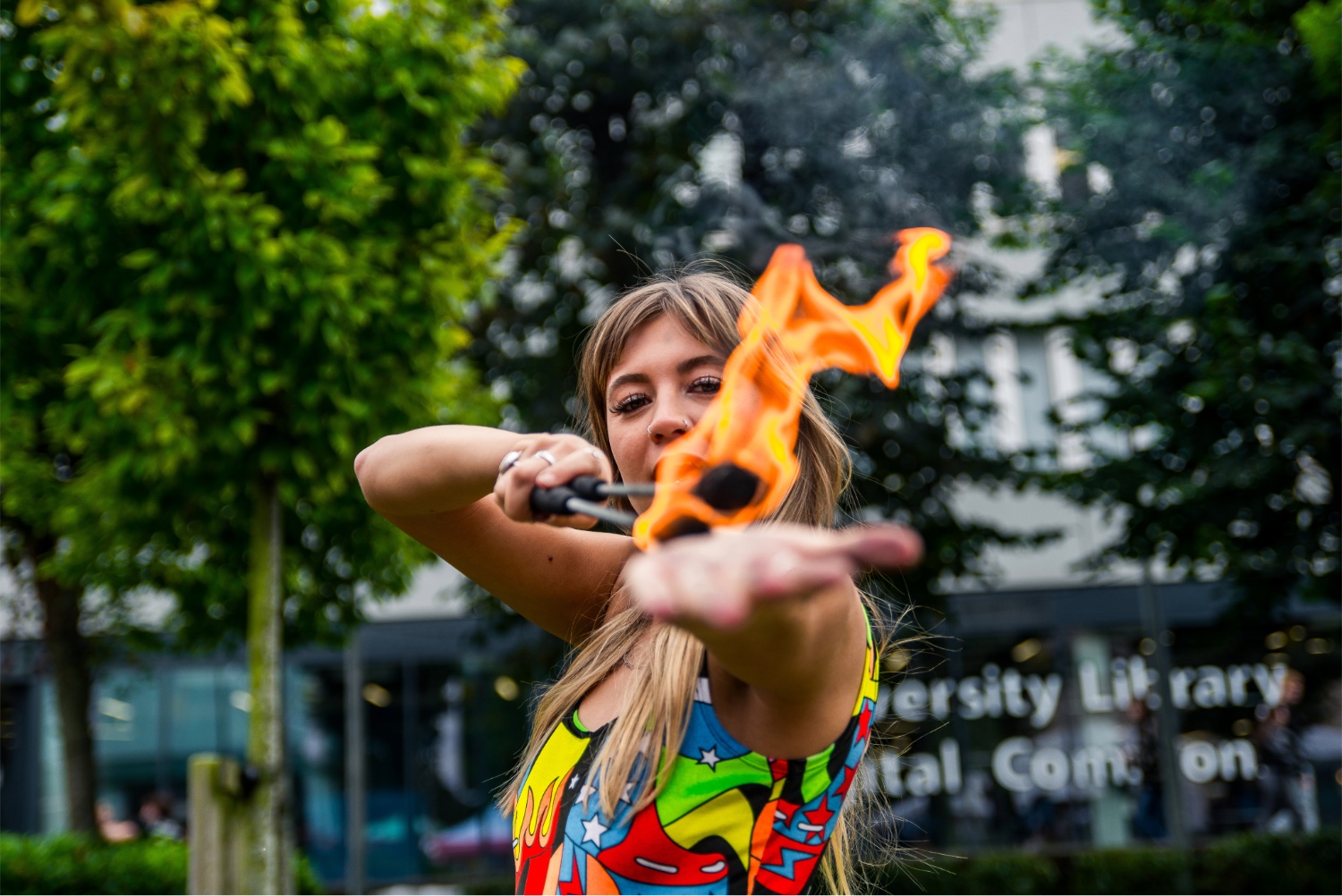 Fire performer at outdoor event