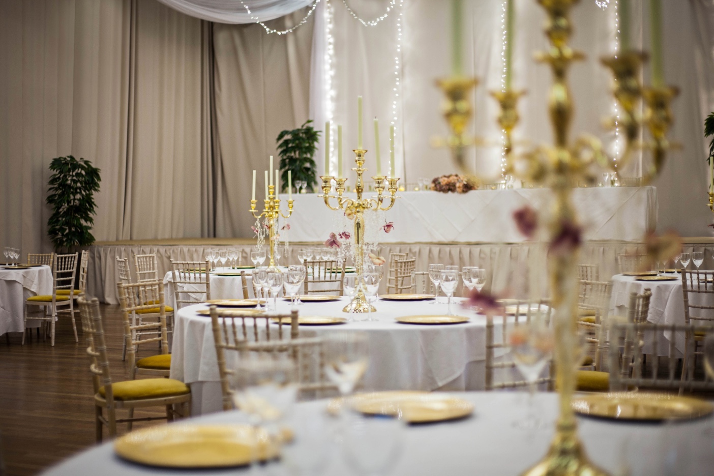 Candlelit table setting