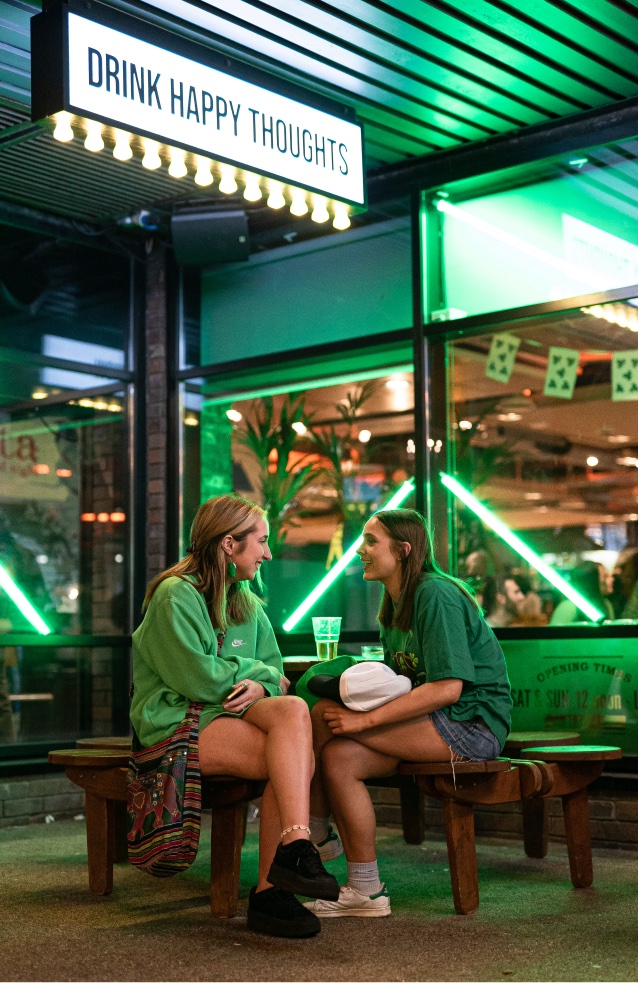 Pub shopfront in the evening